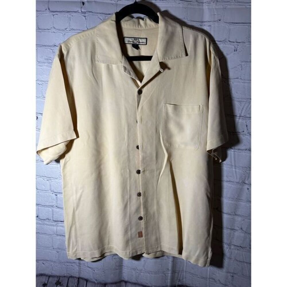 TOMMY BAHAMA MENS SILK PANEL BACK SHIRT POKER PIRATE‎ (L)  EUC GENTLY WORN